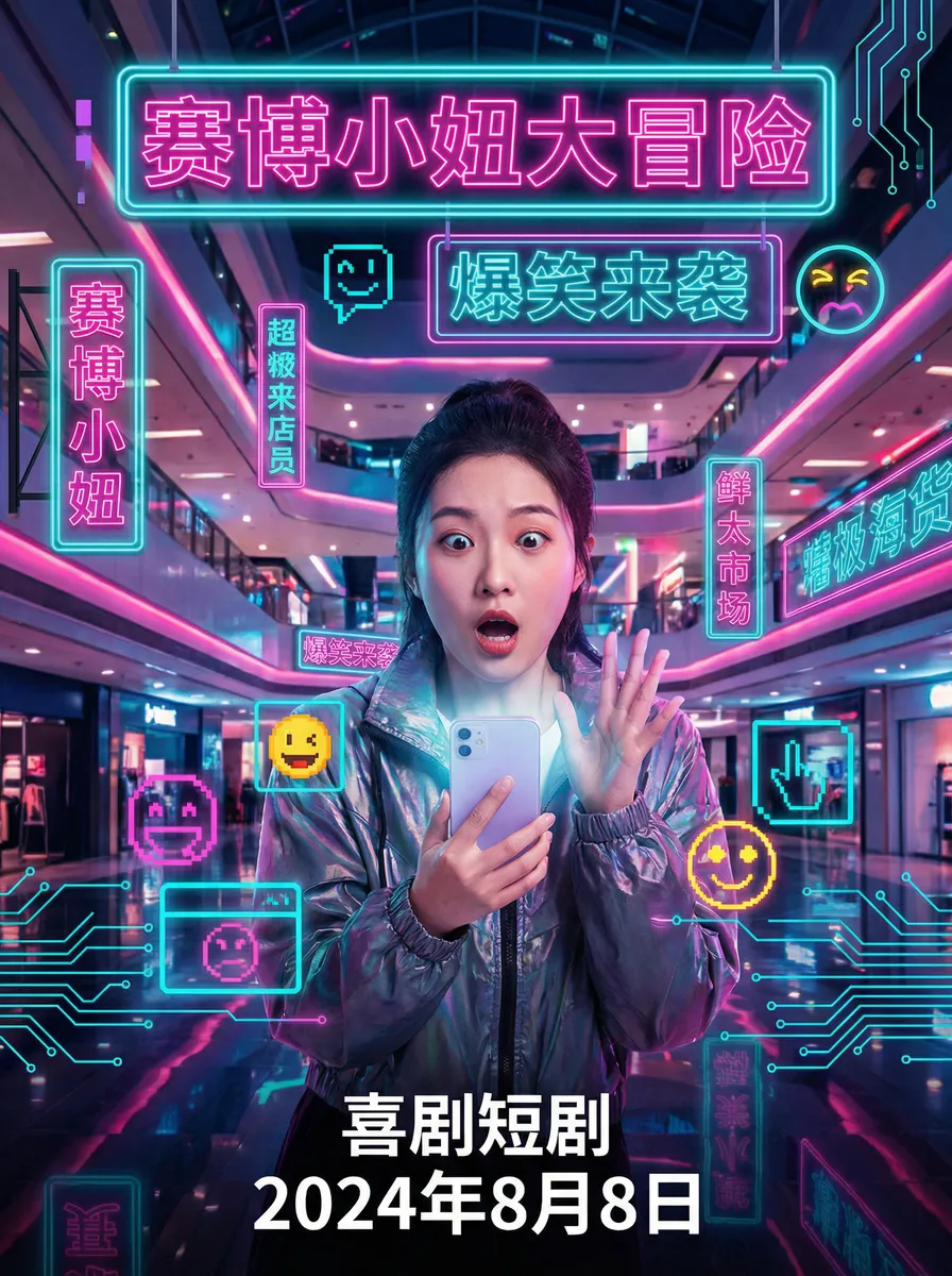naxx开门任务 搞笑喜剧短剧 - 赛博小妞大冒险海报